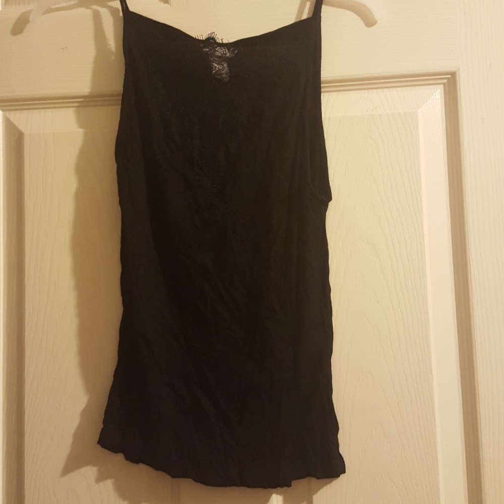 H&M black lace front tank top